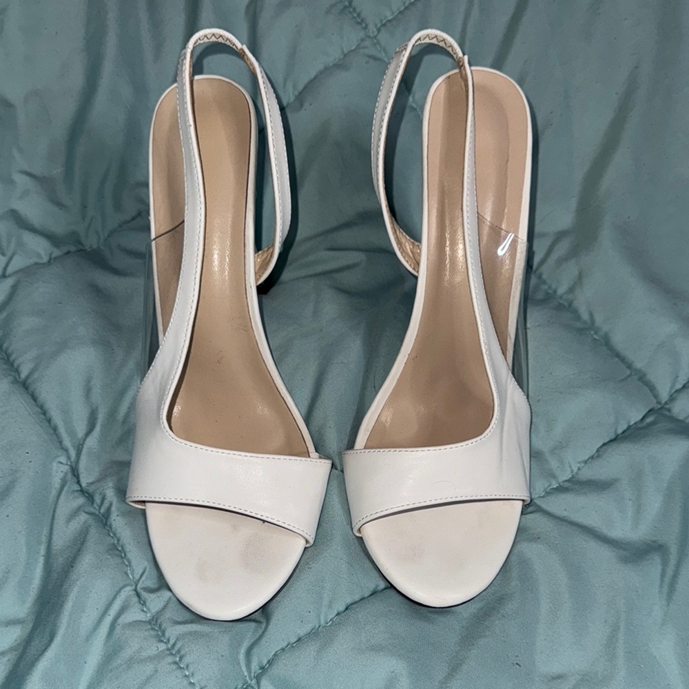 Elegant White Slingback Heels